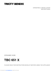Tricity Bendix TBC 651 X Operating And Installation Instructions
