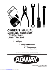 Agway AG17542STA Owner's Manual