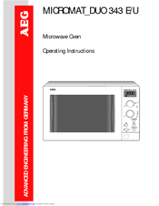 AEG MICROMAT DUO 343 E/U Operating Instructions Manual