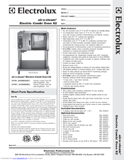 Electrolux Air-O-Steam 267081 Specification Sheet
