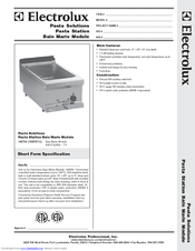 Electrolux 168769 Specification Sheet