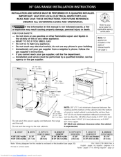 Electrolux 318201778 Installation Manual
