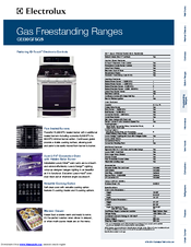 Electrolux GAS FREESTANDING RANGES CEI30GF5GS Specifications