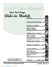 Electrolux FCS366EC - 30 Inch Slide-In Dual-Fuel Range Use & Care Manual