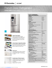 Electrolux ICON Designer E23BC78ISS Specification Sheet
