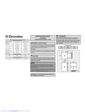 Electrolux R134A Service Data Sheet