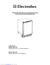 Electrolux RM 122F Operating And Installation Instructions