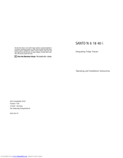 AEG SANTO N 6 18 40 I Operation And Installation Instructions Manual
