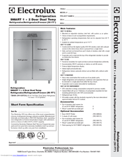Electrolux SMART 726489 RH14DFD3U Specification Sheet