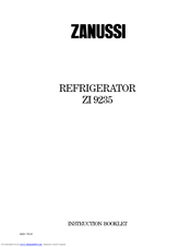Zanussi ZI 9235 Instruction Booklet