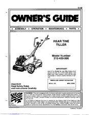 MTD 213-430-000 Owner's Manual