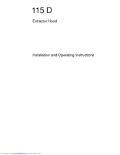 AEG 115 D Installation And Operating Instructions Manual