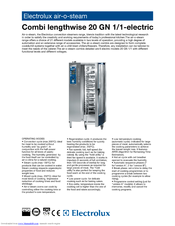 Electrolux air-o-convect 20 GN Specifications