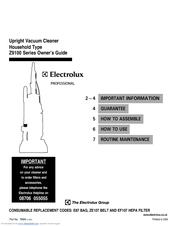 Electrolux Z9100 Series Owner's Manual