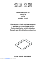 AEG DU 3150 Operating And Installation Instructions