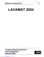AEG LAVAMAT 2004 Operating Instructions Manual