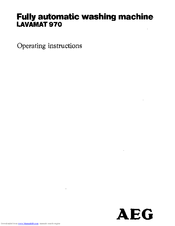 AEG Lavamat 970 Operating Instructions Manual
