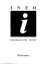 Electrolux U03266 EW 1230F Installation Instructions Manual