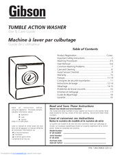 Gibson 134674800 Use And Care Manual