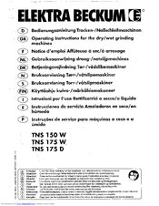 Elektra Beckum TNS 175 W Operating Instructions Manual