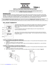 ECS TRW-1 Installation And Operating Instructions Manual