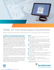 Elo TouchSystems 2200L Specification Sheet