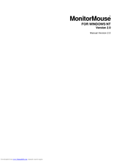 Elo TouchSystems MonitorMouse FOR WINDOWS NT Version 2.0 User Manual