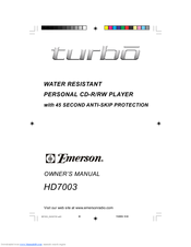 Emerson Turbo HD7003 Owner's Manual