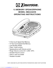 Emerson EM2246HS Operating Instructions Manual
