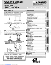 Emerson EWD70V5SK Owner's Manual