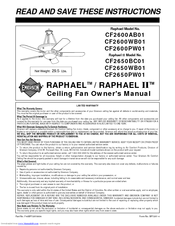 Emerson Raphael CF2600PW01 Owner's Manual