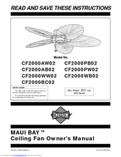Emerson MAUI BAY CF2000AW02 Owner's Manual