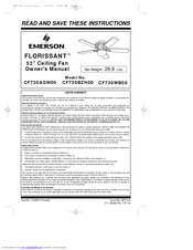 Emerson FLORISSANT CF730WB00 Owner's Manual