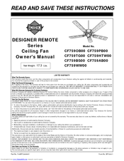 Emerson DESIGNER REMOTE CF759HTW00 Owner's Manual