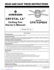 Emerson CRYSTAL LX CF875SPB00 Owner's Manual