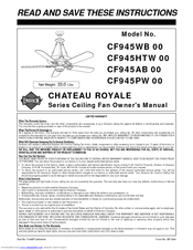 Emerson CHATEAU ROYALE CF945HTW 00 Owner's Manual