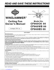 Emerson WINDJAMMER CF960WB 00 Owner's Manual