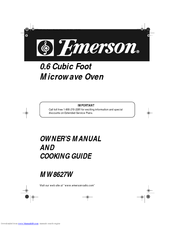 Emerson MW8627W Owner's Manual And Cooking Manual