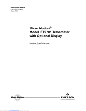 Emerson Micro Motion IFT9701 Instruction Manual