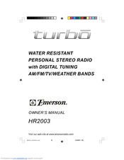 Emerson Turbo HR2003 Owner's Manual