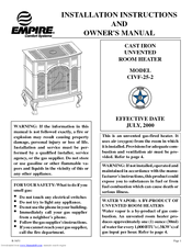 Empire Comfort Systems CIVF-25-2 Installation Instructions And Owner's Manual