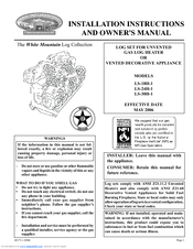 White Mountain Hearth LS-18H-1 Installation Instructions And Owner's Manual