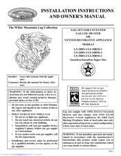 White Mountain Hearth LS-18RS-1 Installation Instructions And Owner's Manual
