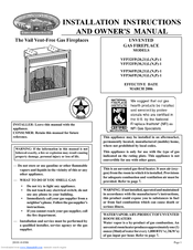 White Mountain Hearth VFP36FP20LN-1 Installation Instructions And Owner's Manual
