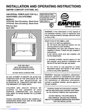 Empire Comfort Systems VFFB-42D Installation And Operating Instructions Manual