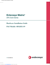 Enterasys Enterasys Gold Distributed Forwarding Engine 4H4285-49 Hardware Installation Manual