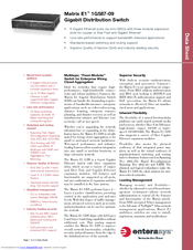 Enterasys Matrix E1 1G587-09 Datasheet