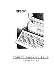 Epson Equity 386SX/20 PLUS User Manual