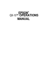 Epson QX-10 Operation Manual