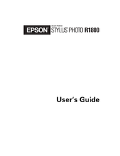 Epson R1800 - Stylus Photo Color Inkjet Printer User Manual